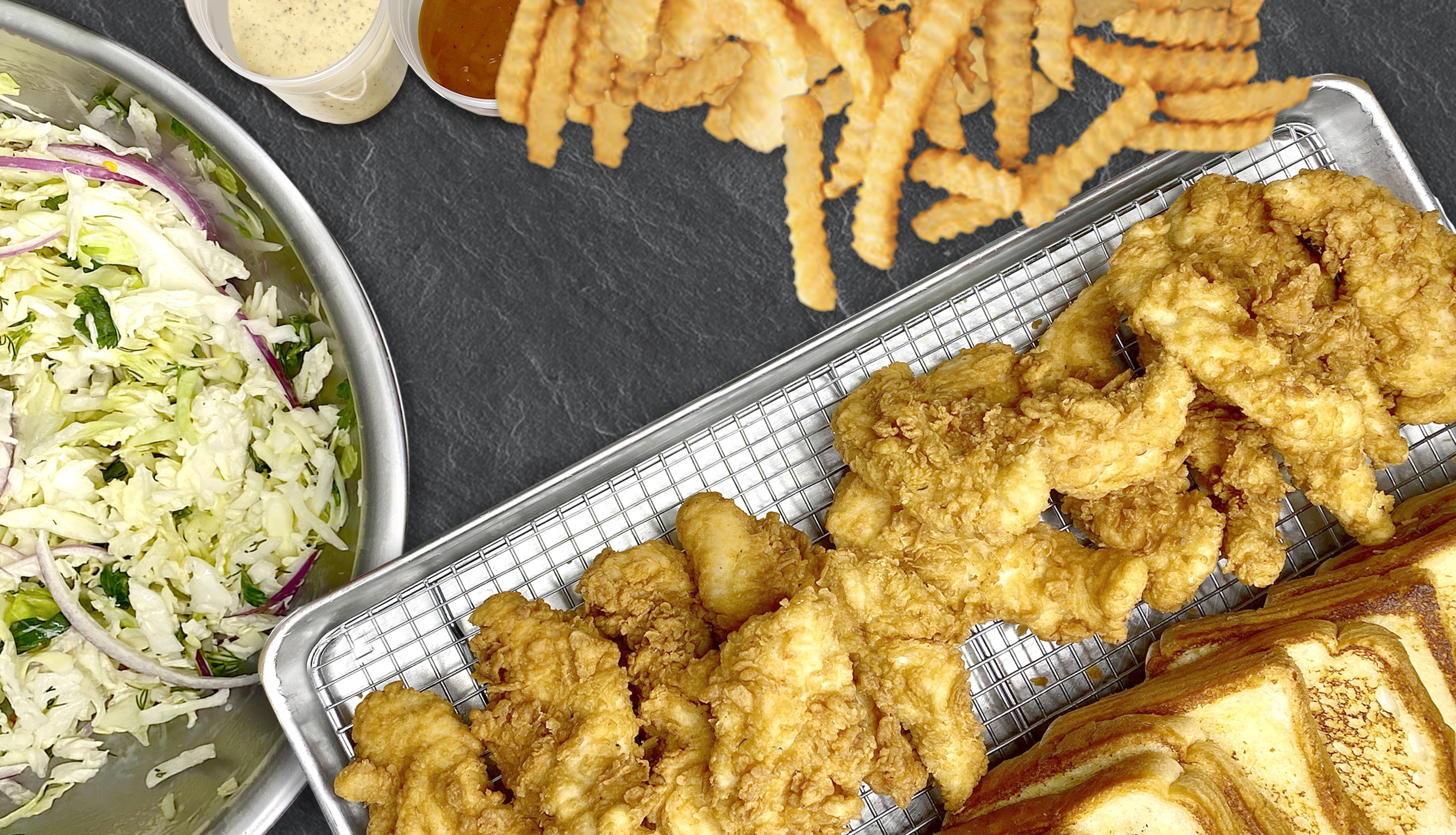 a plate of food on a table