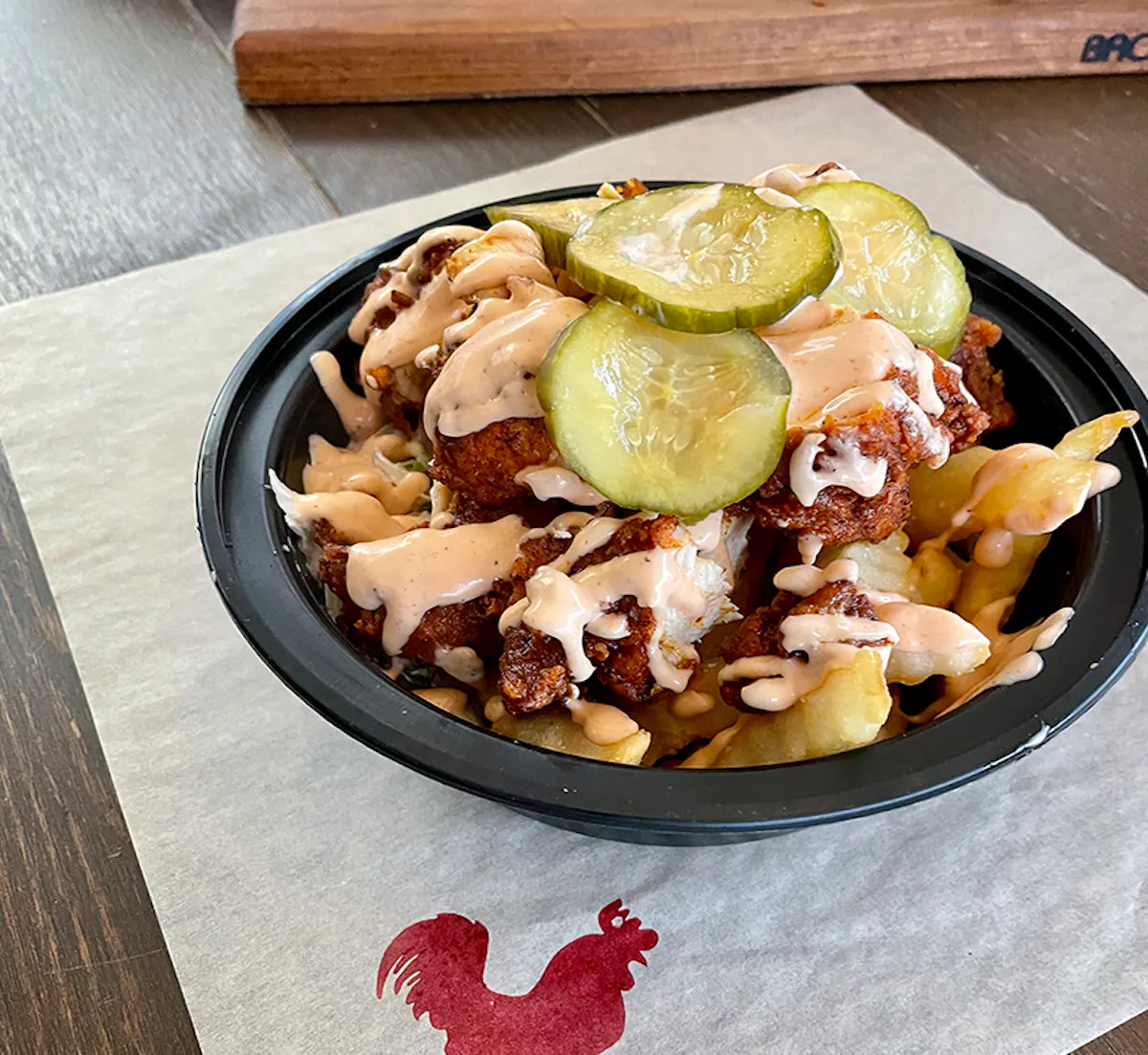 a bowl of food on a table