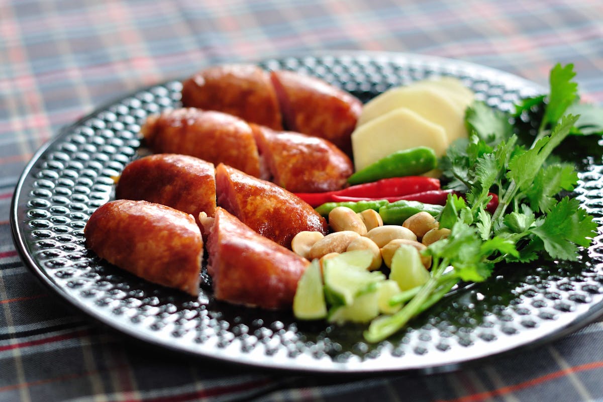 a close up of food