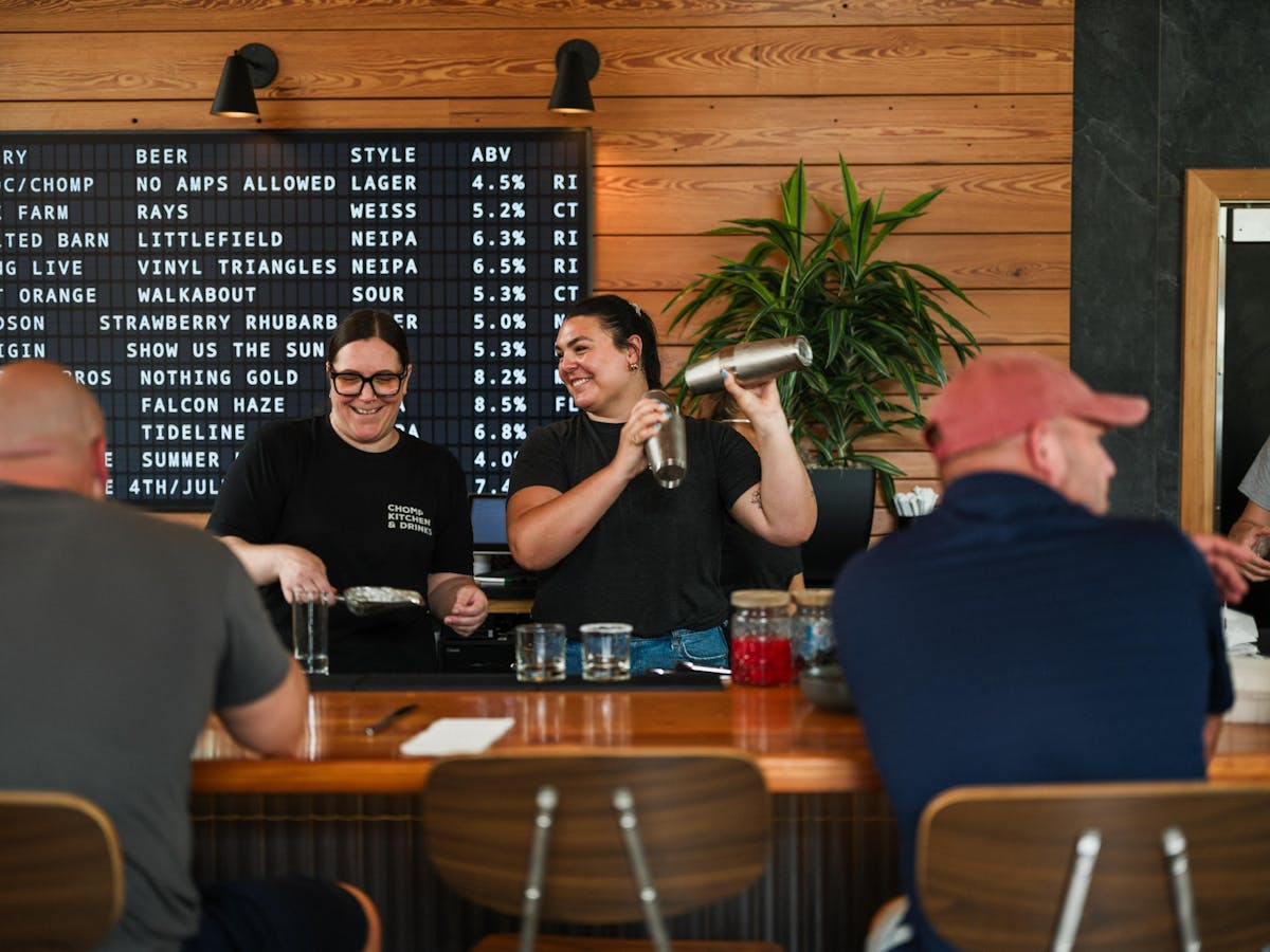 a group of people talking