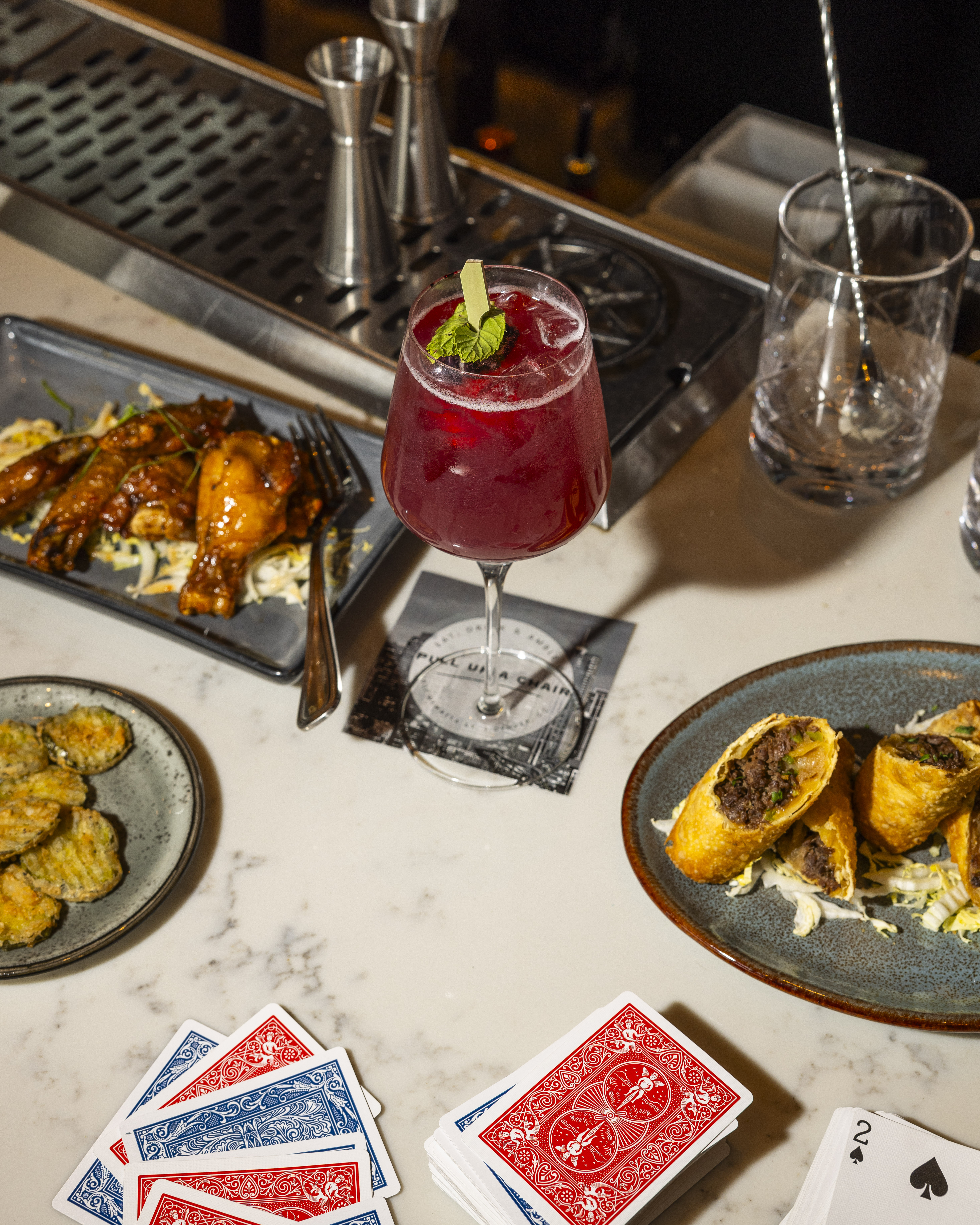 a table topped with plates of food on a plate