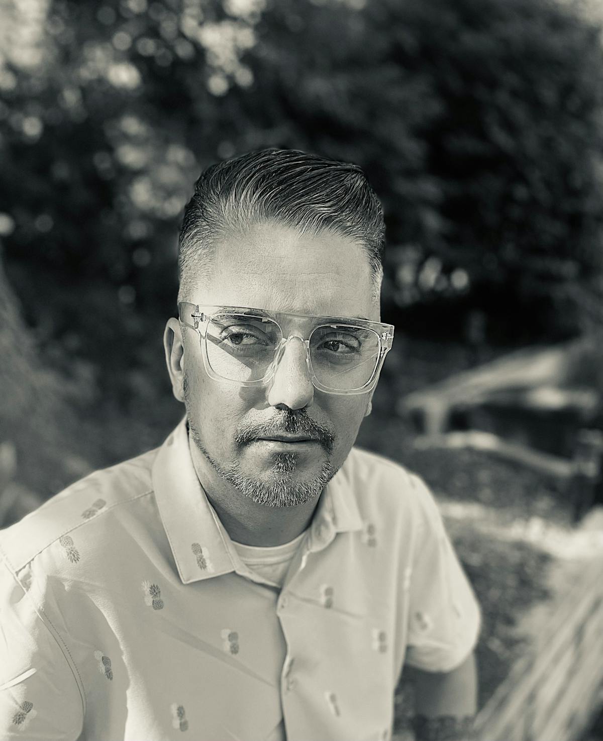 a man wearing glasses