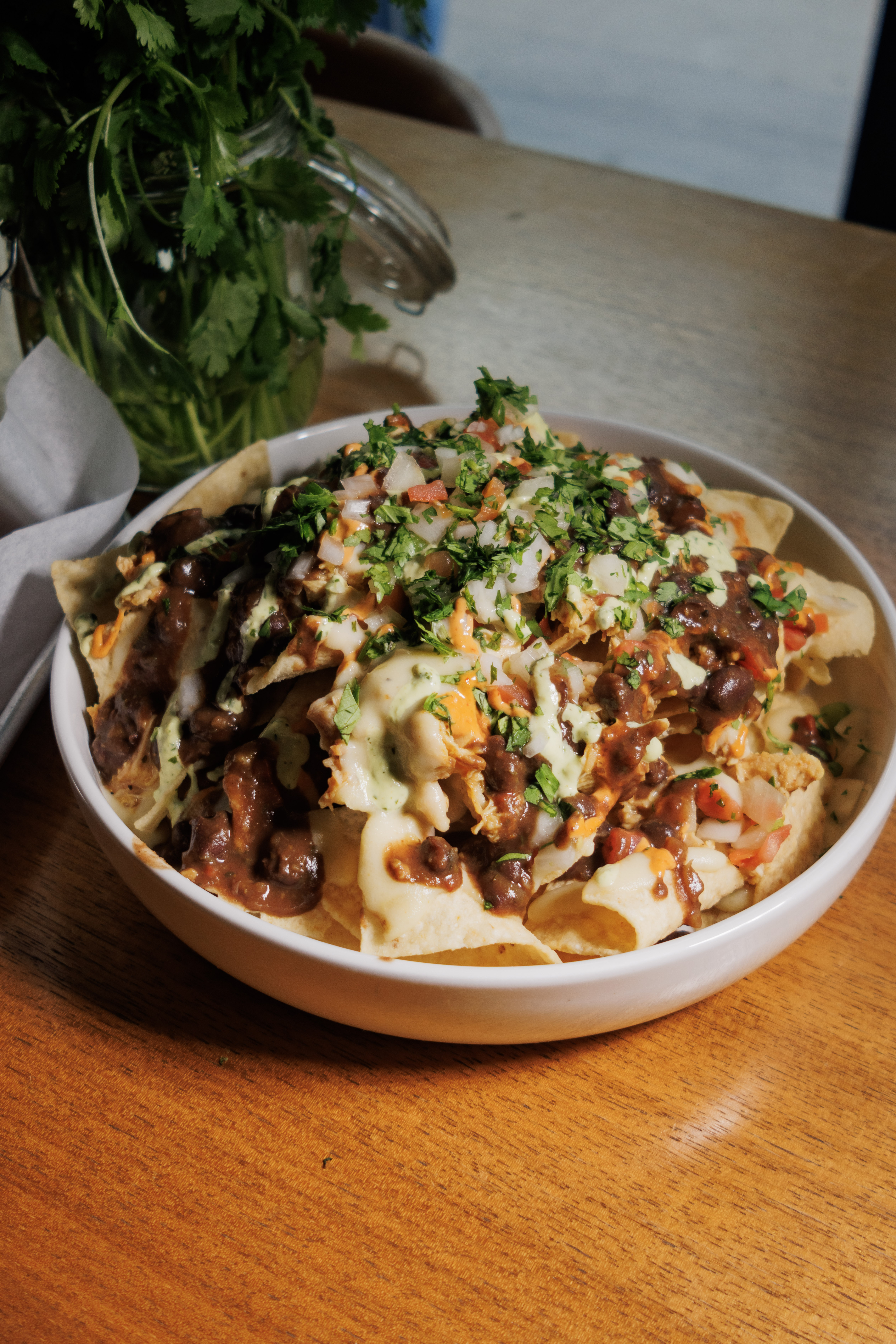 a bowl of food on a table