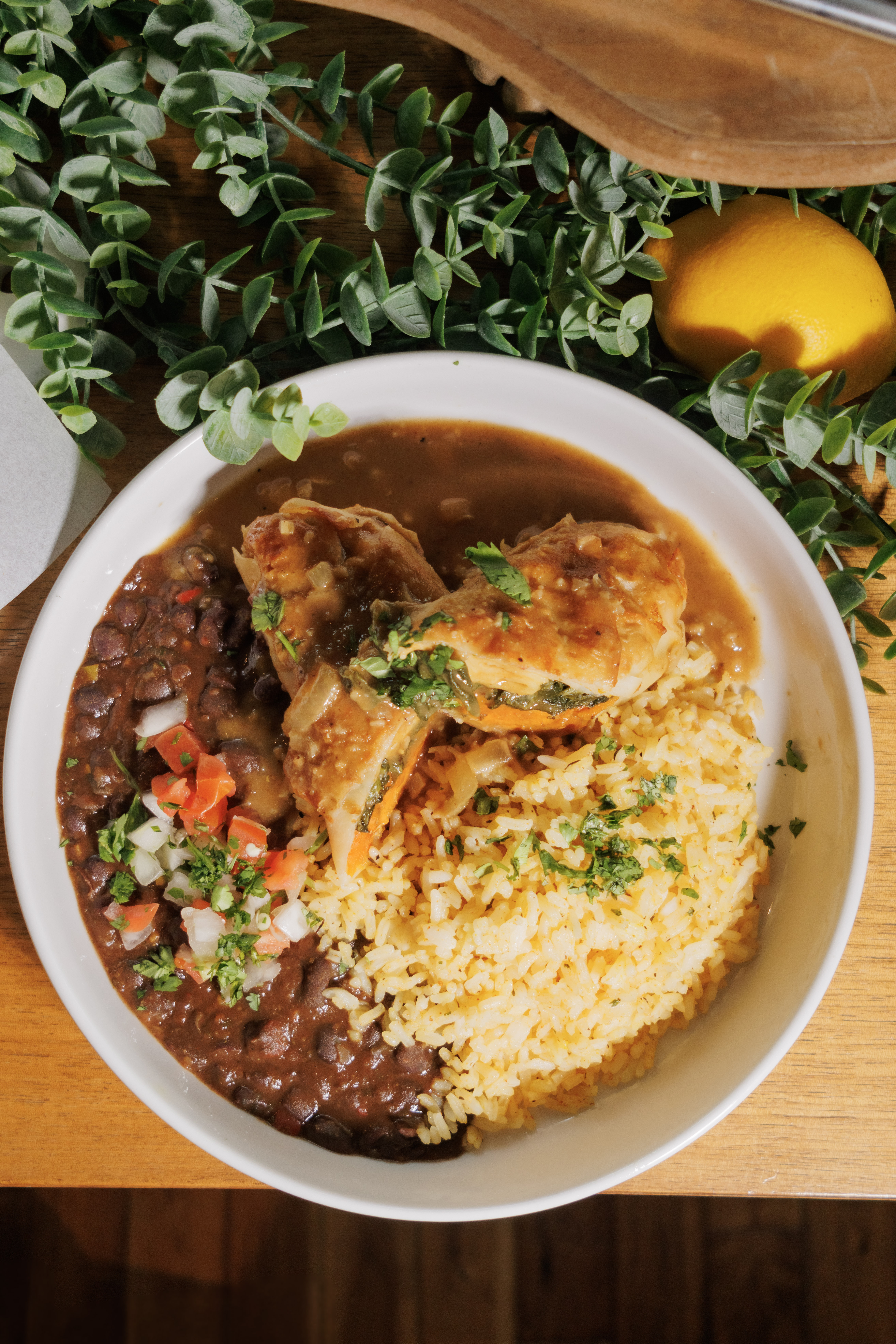 a bowl of food on a plate