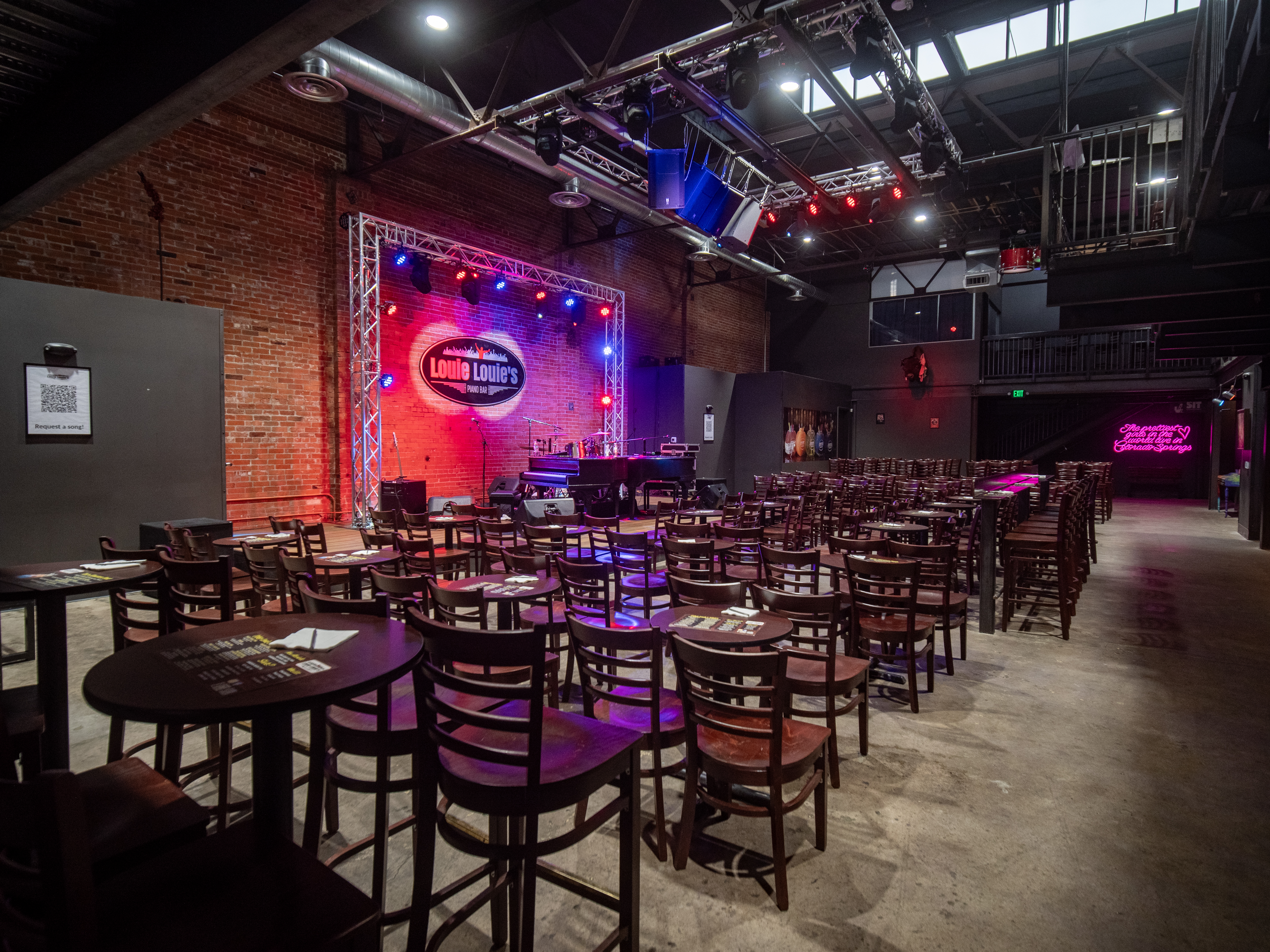 a large purple restaurant