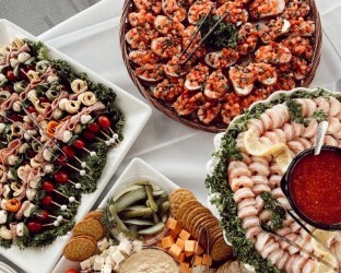 a variety of food on a table