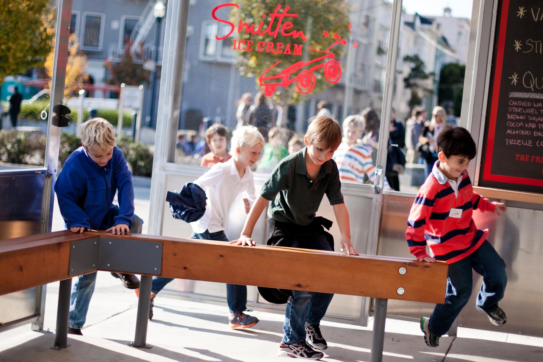 Our Mission Smitten Ice Cream In CA   26888Town School Bench 