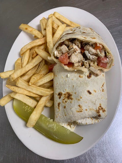 a sandwich and fries on a plate