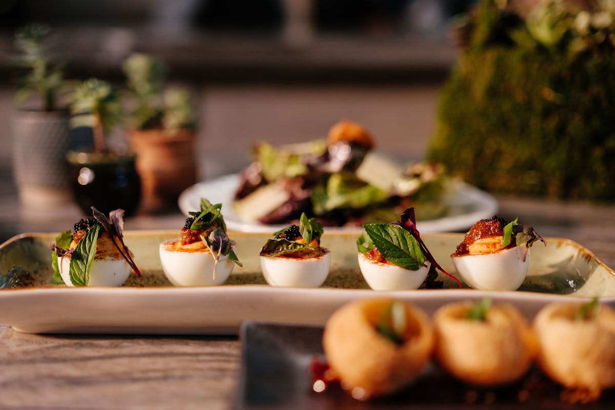 a close up of a plate of food on a table