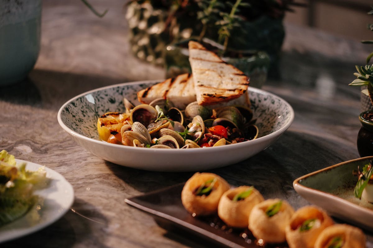 a bowl of food on a table