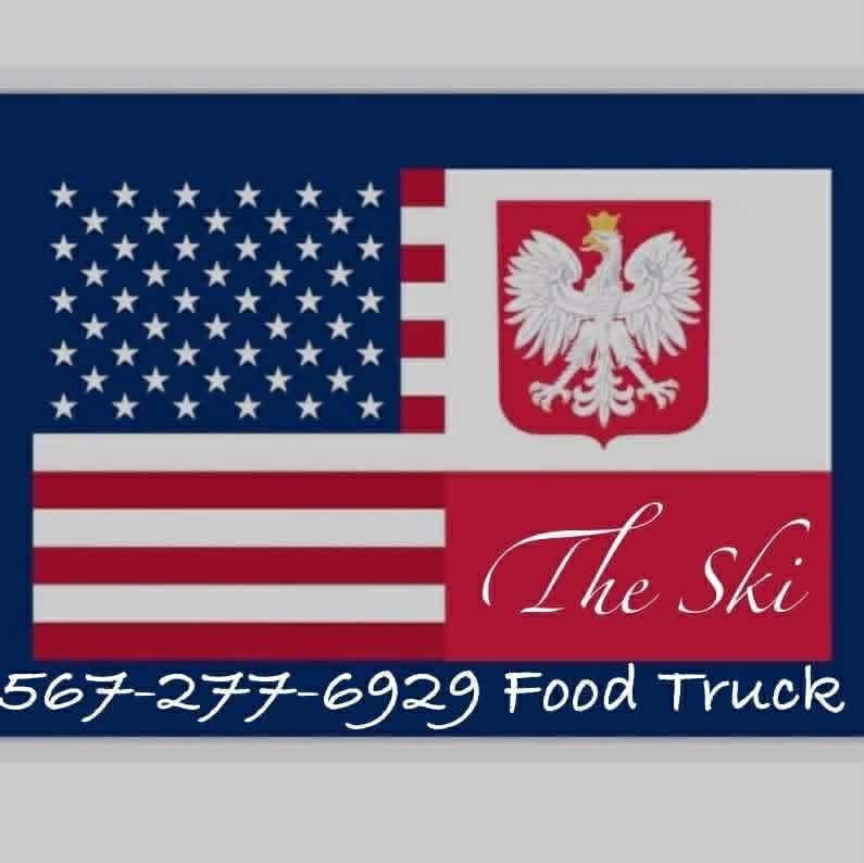 a blue and red flag with a white eagle and a white eagle