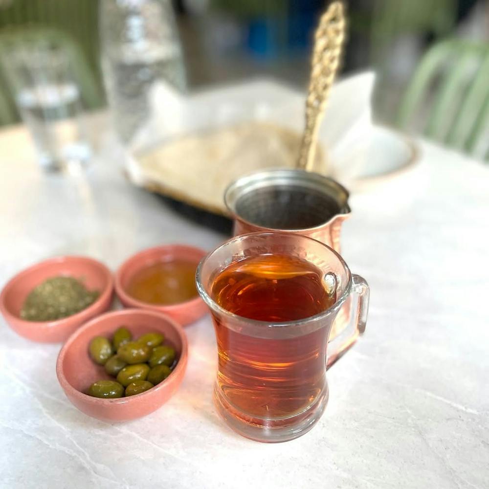 a bowl of food on a table