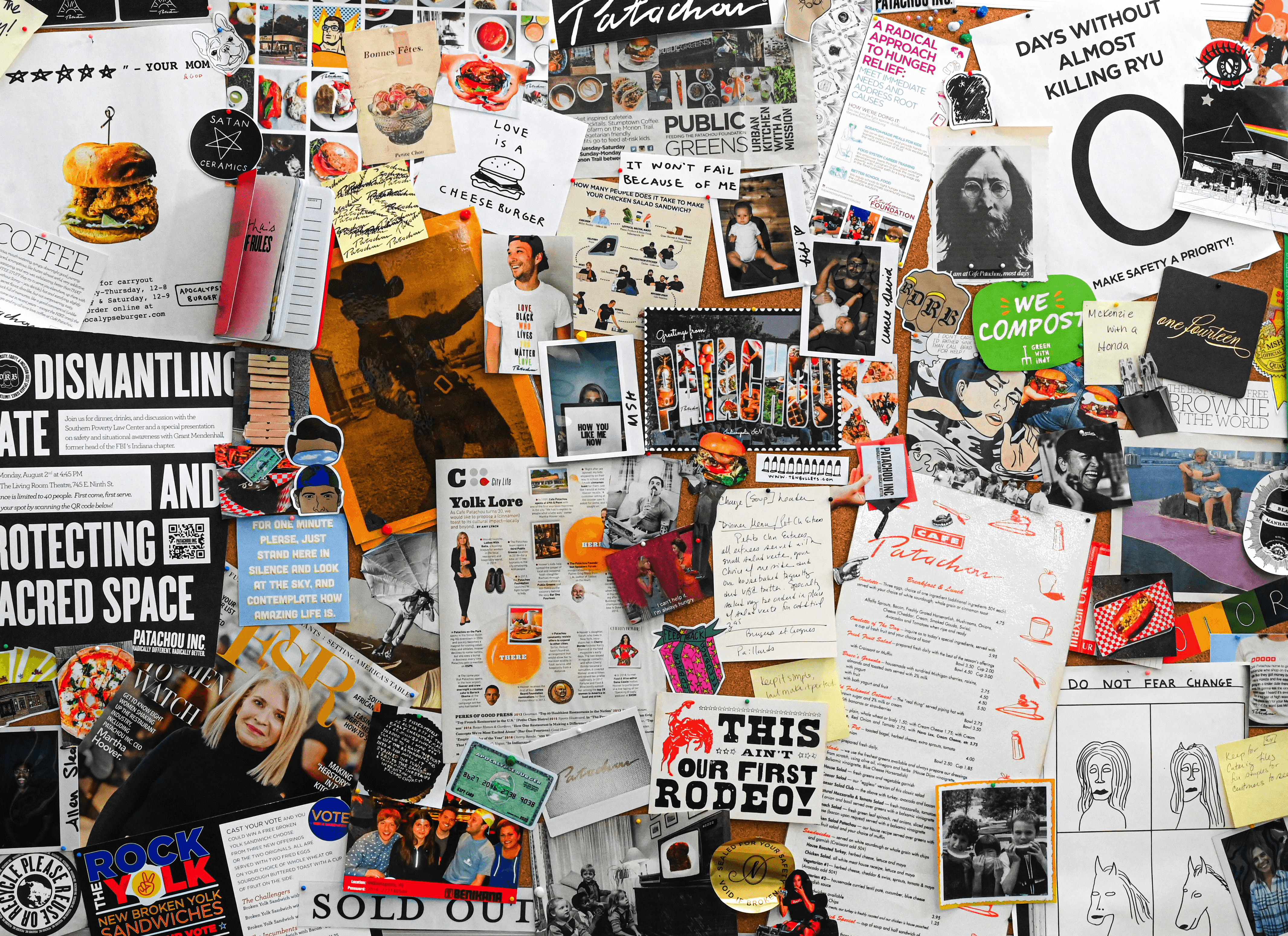 a variety of flyers on a table