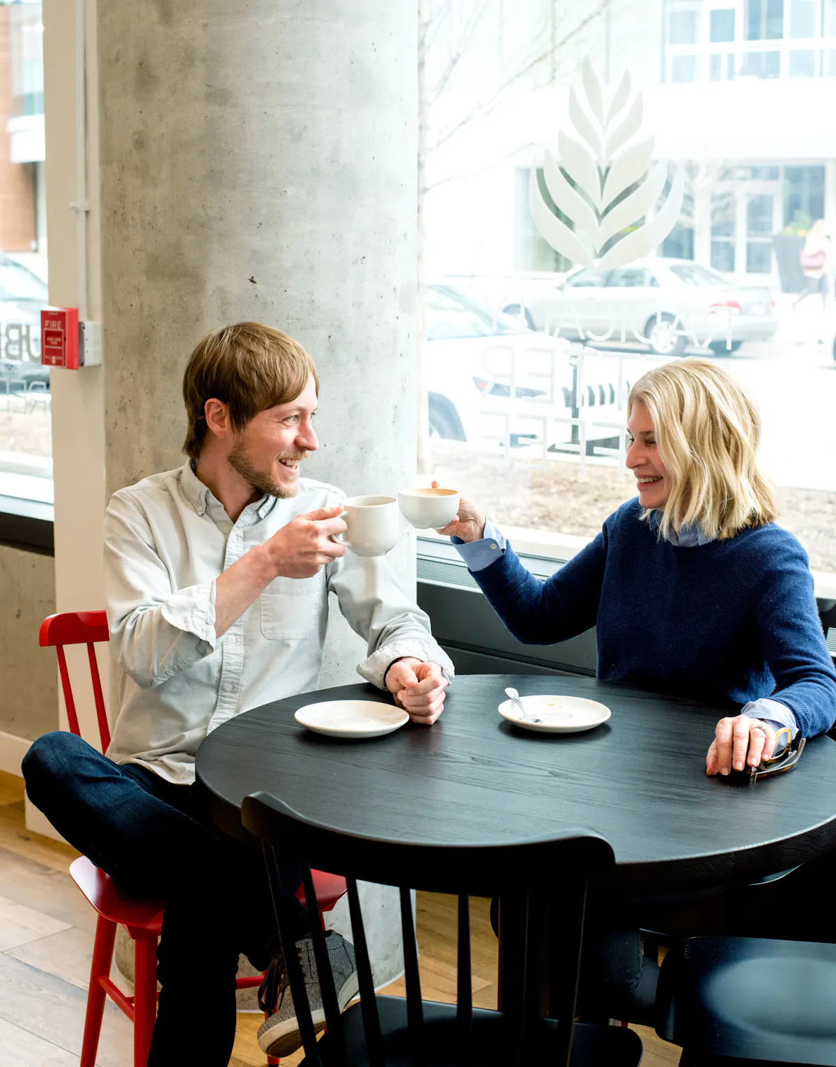 a group of people sitting at a table