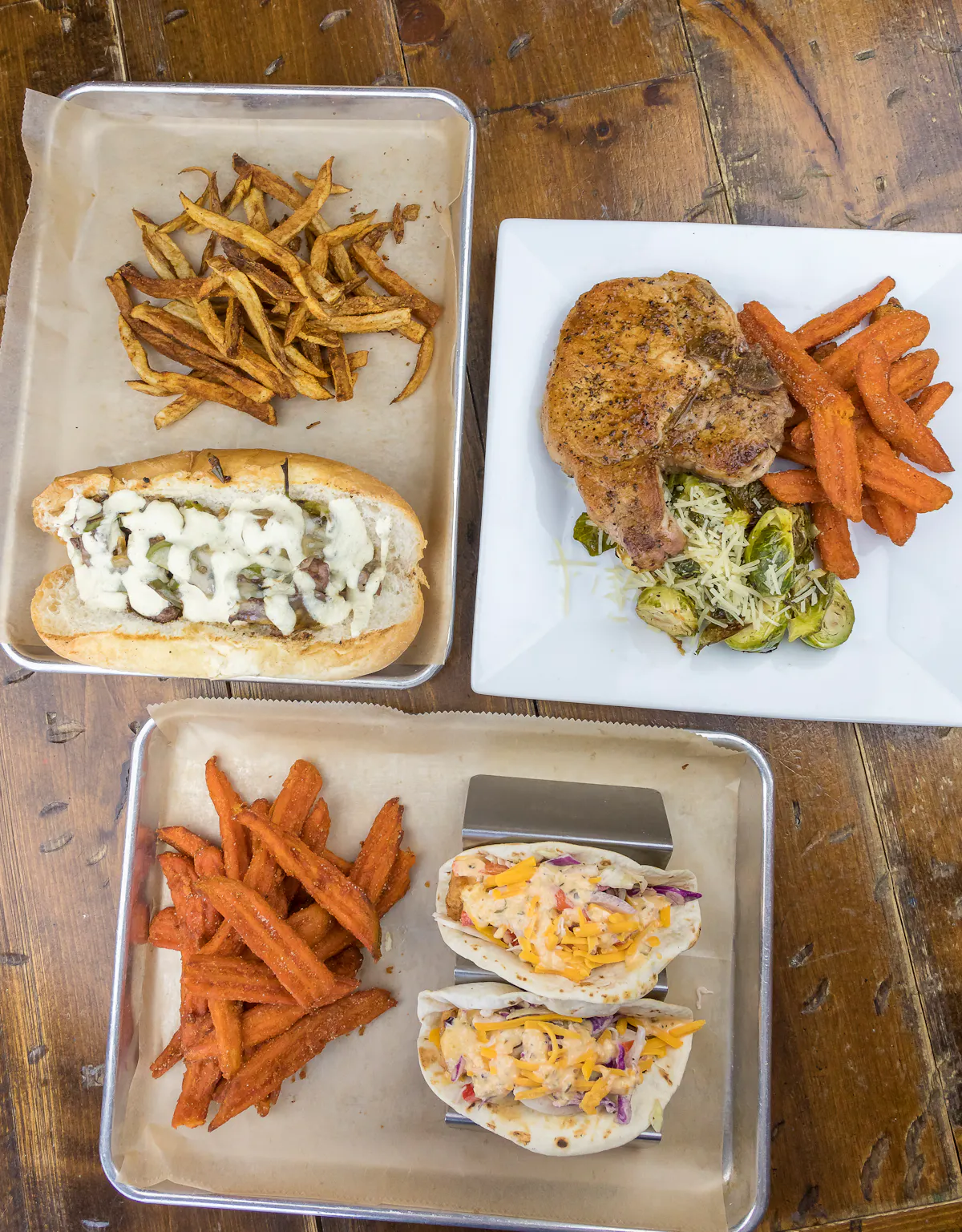 a box filled with different types of food on a plate