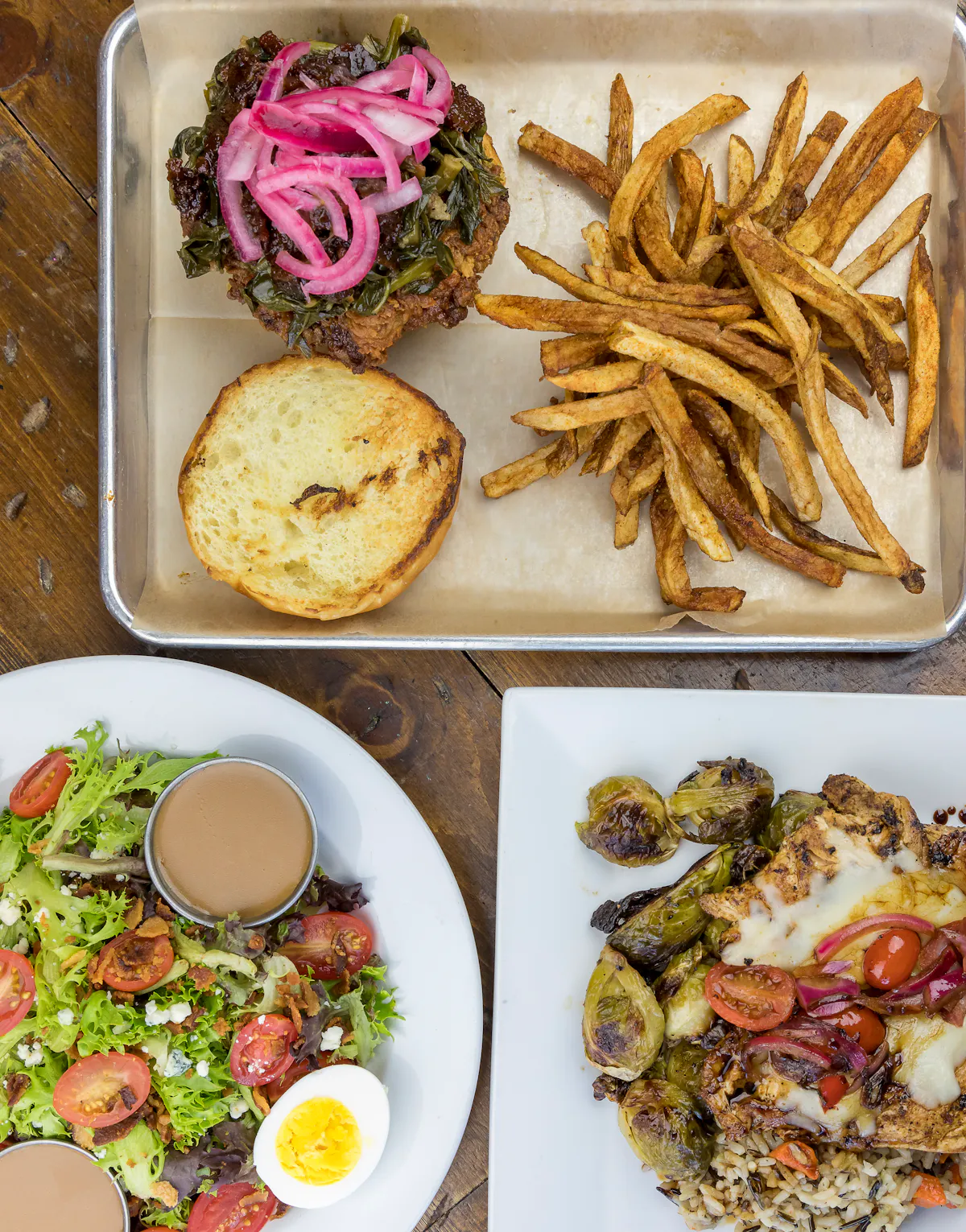 a bunch of different types of food on a plate