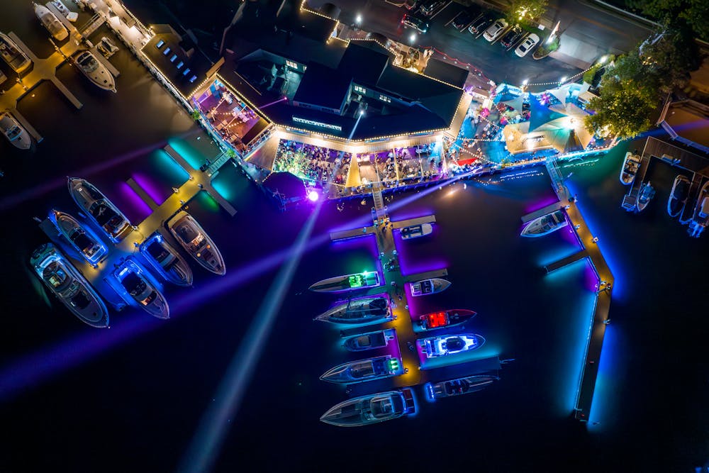 a close up of a stage