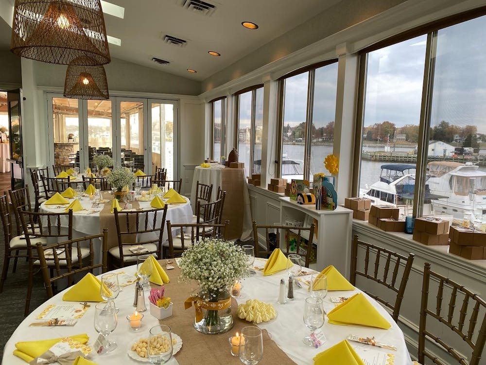 a dining table in a restaurant