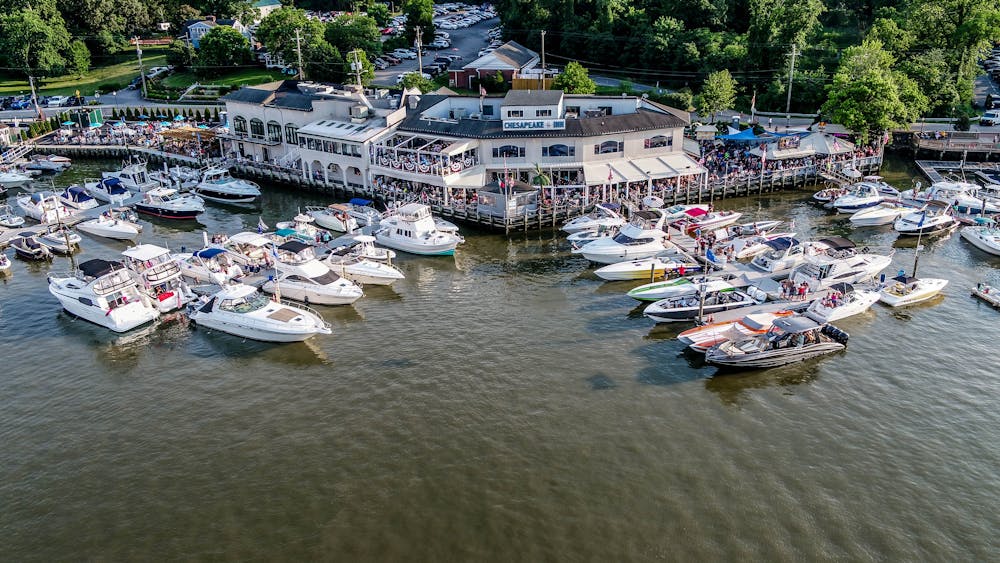 a small boat in a harbor
