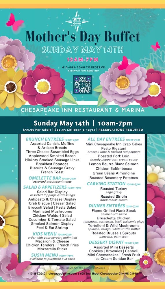 Mother's Day Buffet Chesapeake Bay Restaurants Chesapeake Inn
