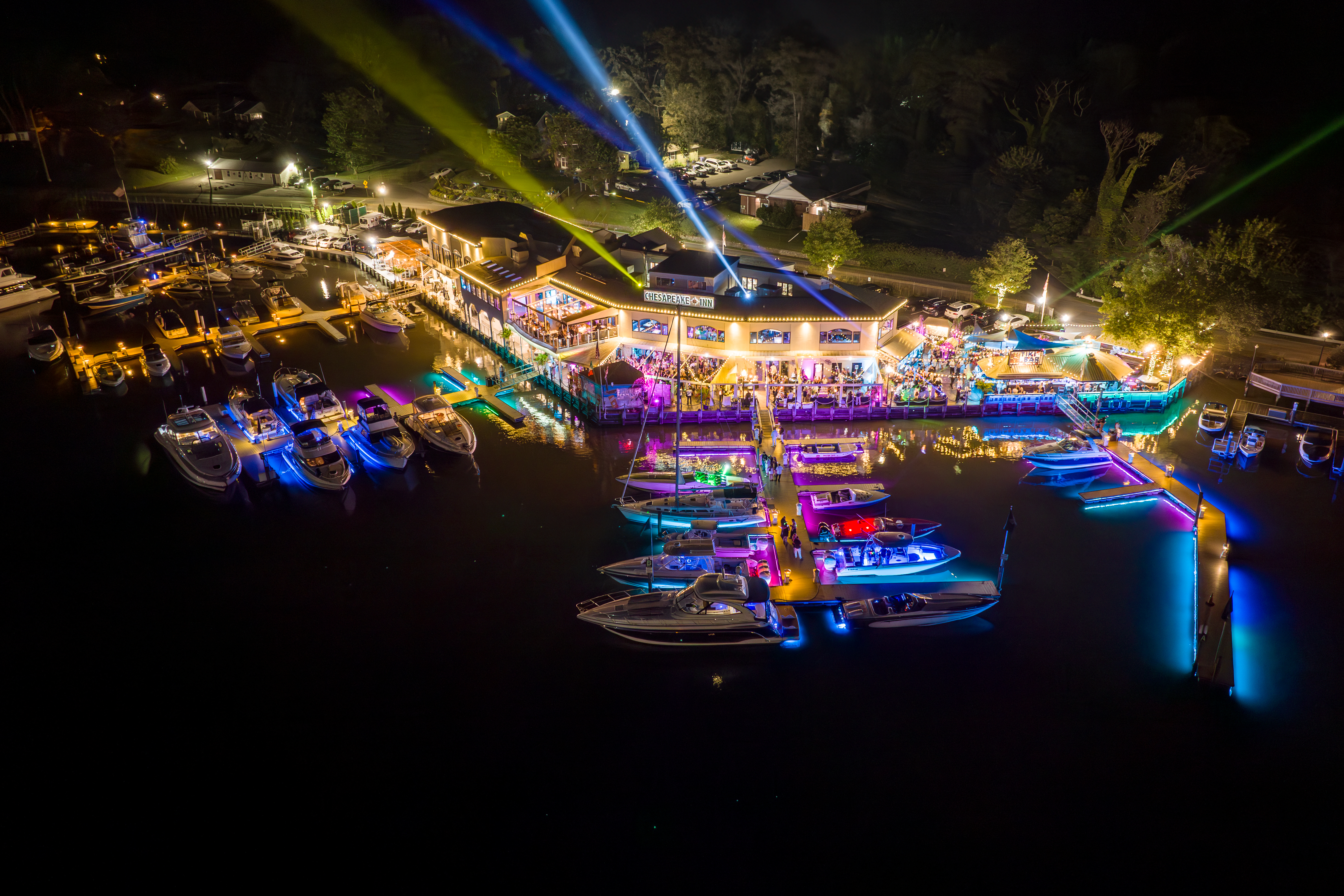 a view of a city at night