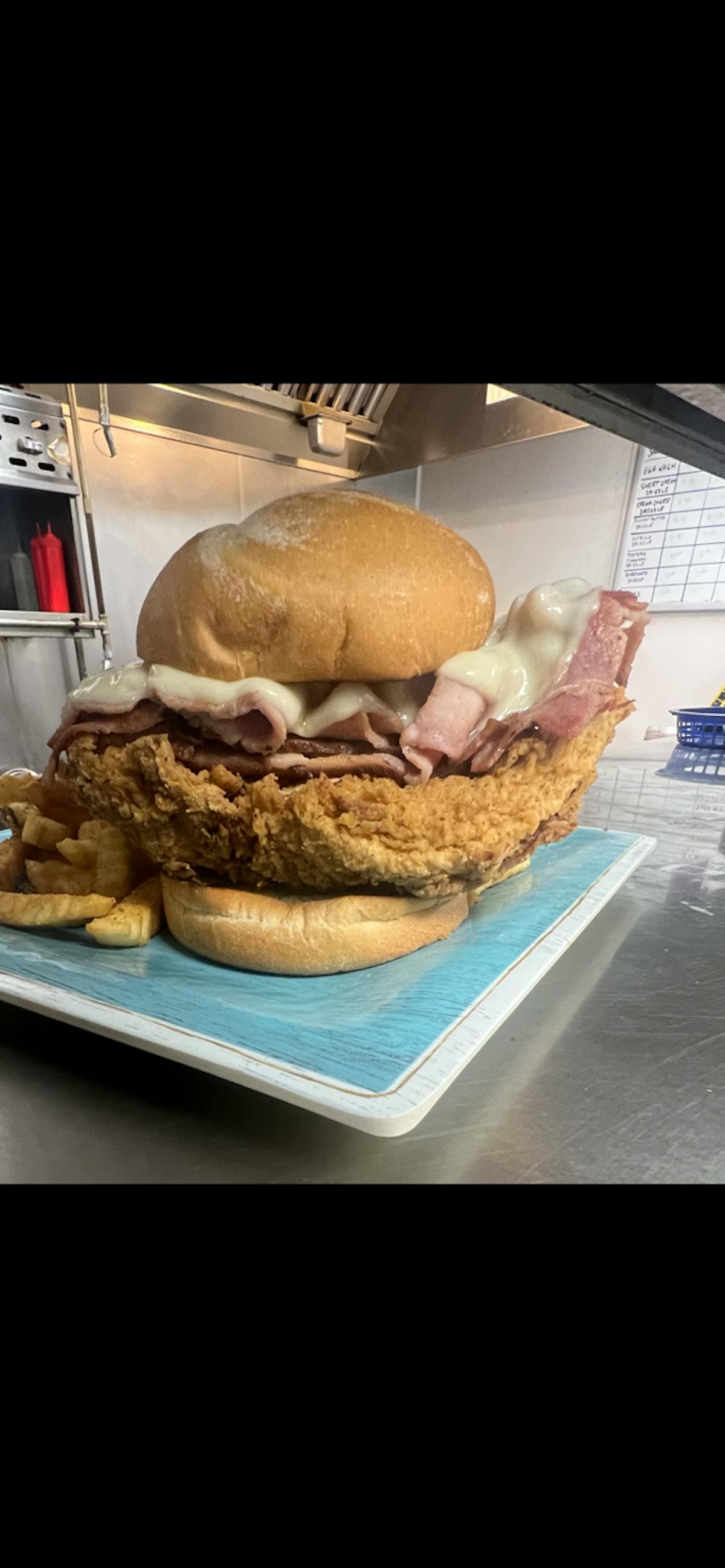 a sandwich sitting on top of a table