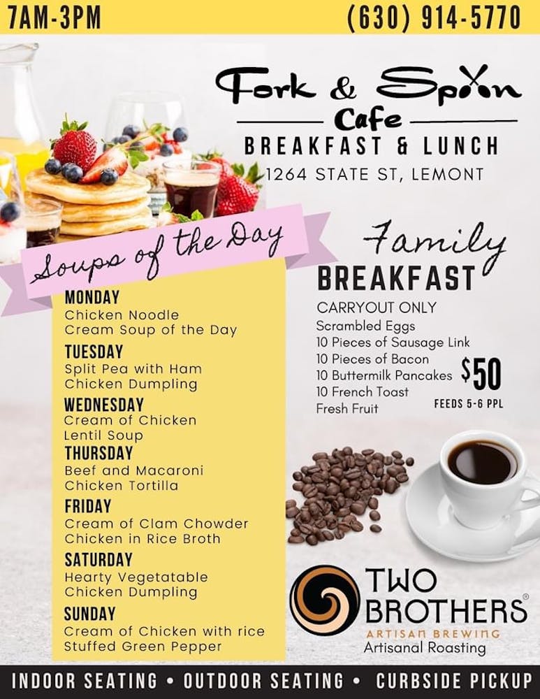 Soups & Specials | Fork & Spoon Cafe in Lemont, IL