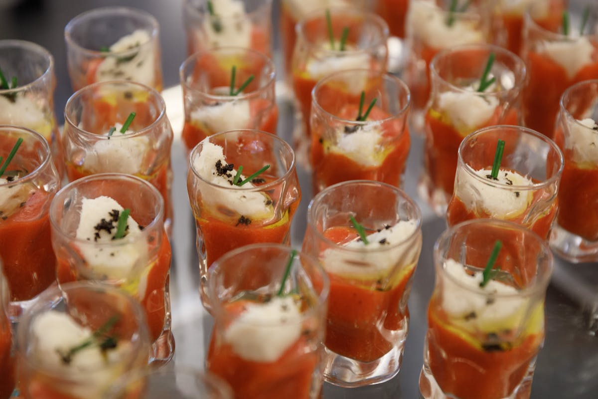 a close up of food