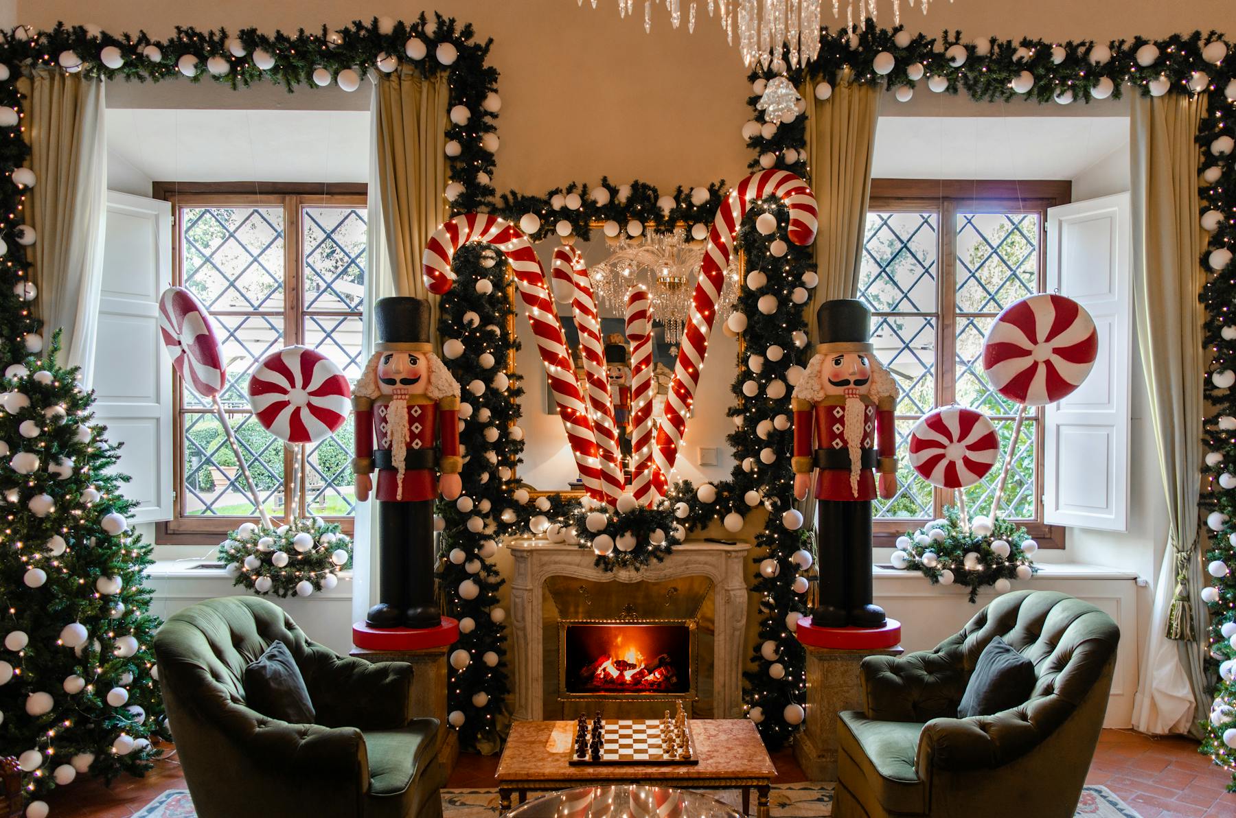 a living room filled with furniture and a fire place