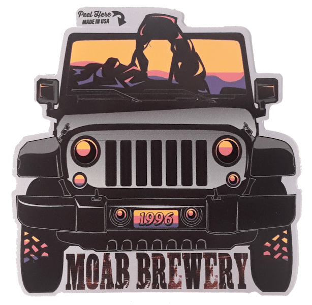 Jeep Die Cut Sticker Moab Brewery in Moab, UT