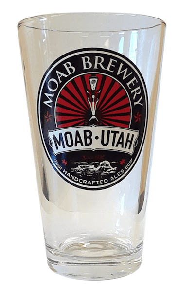Moab Brewery Hoppy Logo Pint Glass Moab Brewery in Moab, UT