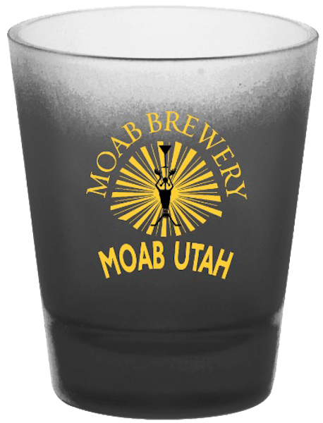 Black Frosted Moab Brewery Shot Glass Moab Brewery in Moab, UT