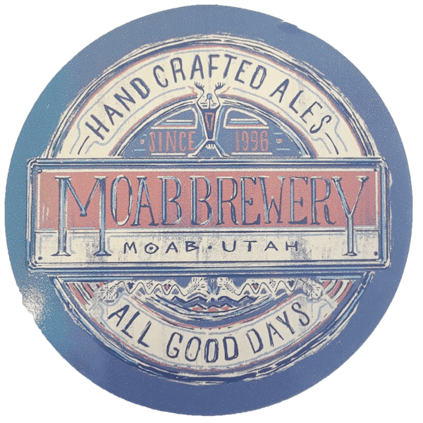 Moab Brewery Round Logo Sticker Moab Brewery in Moab, UT