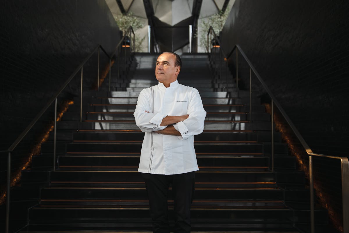 Jean-Georges Vongerichten standing on a bridge