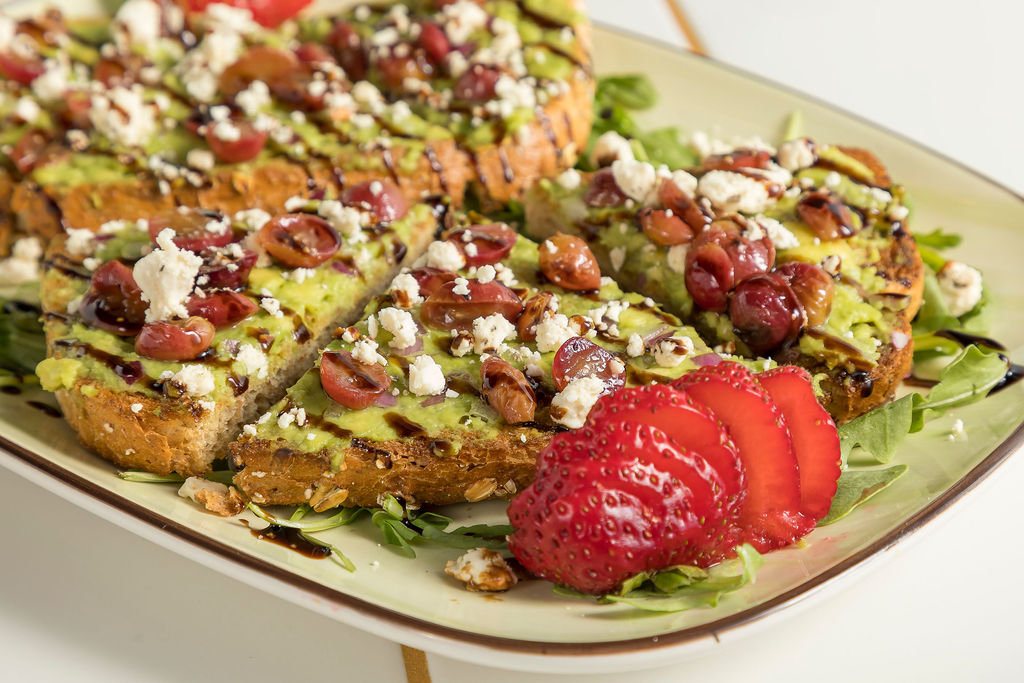 a close up of avocado and toast