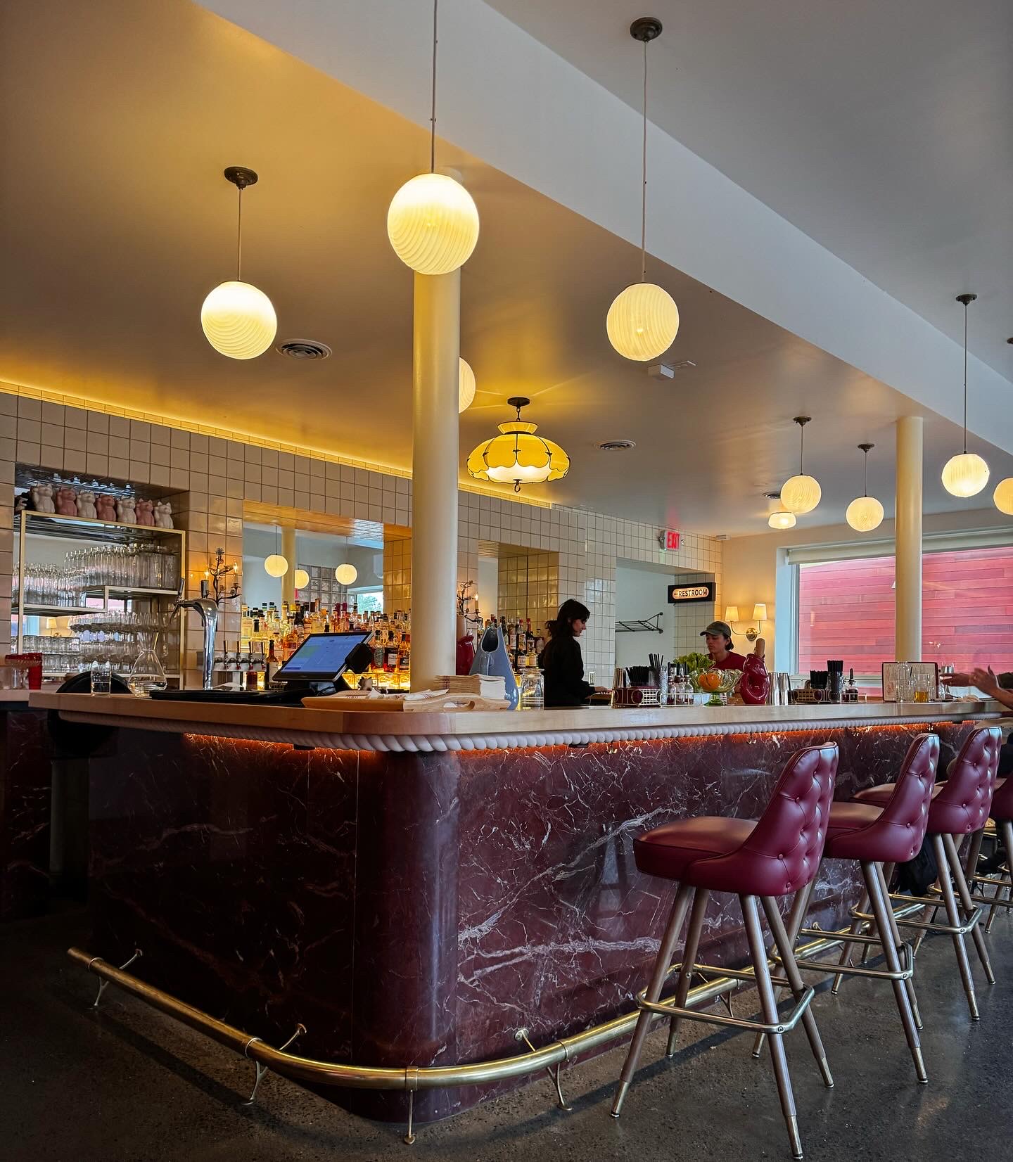 a group of people performing on a counter