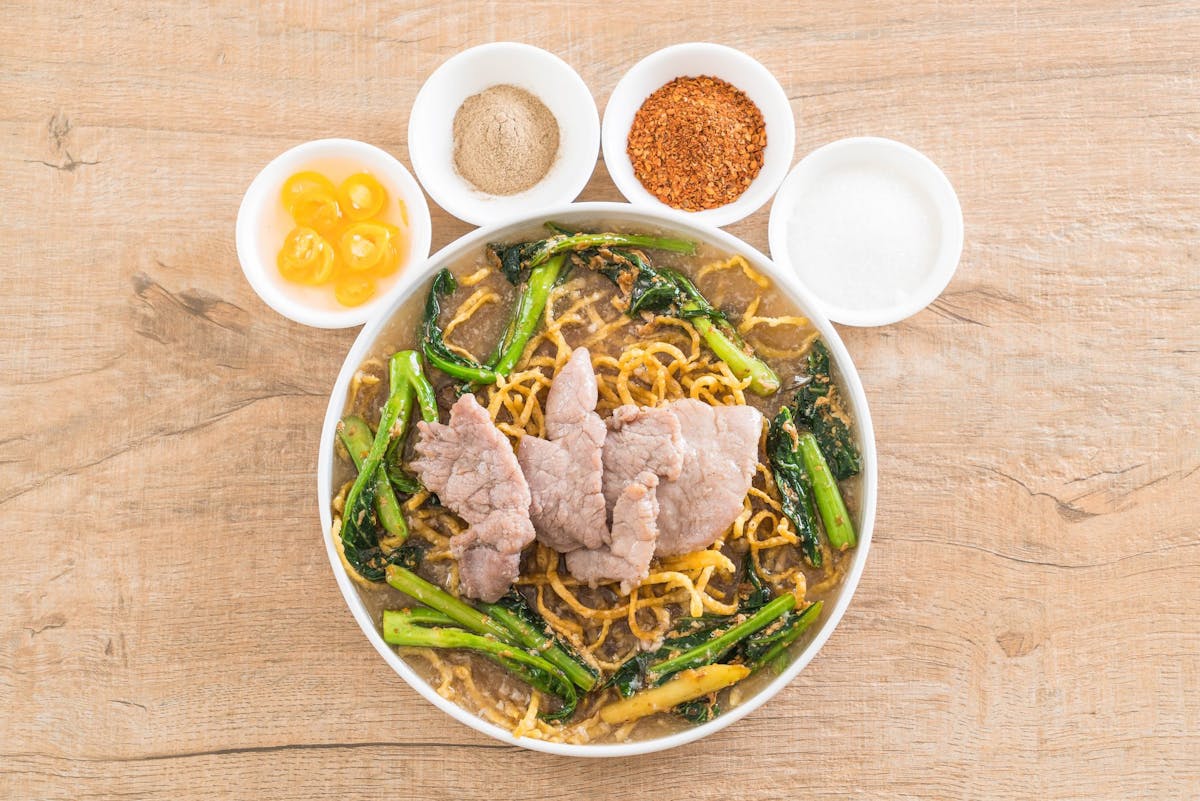 a close up of food