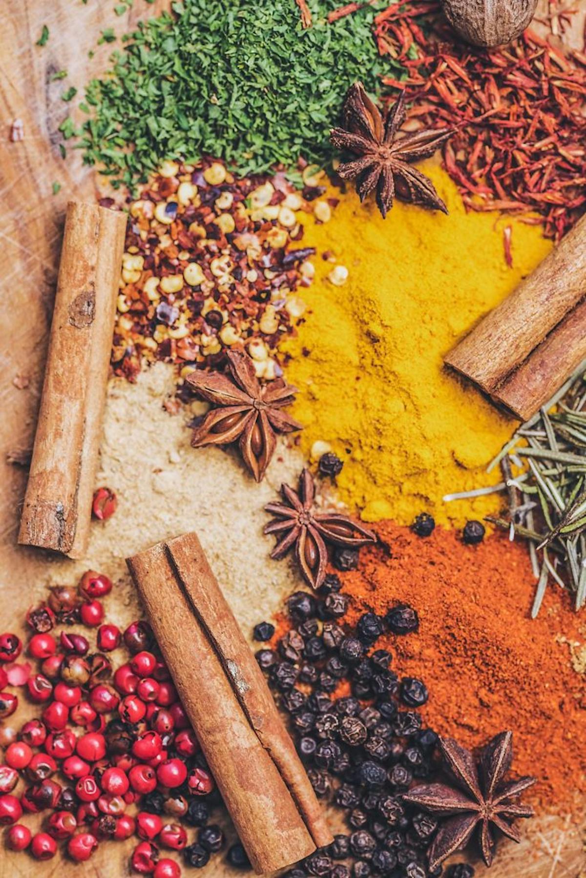 a close up of food ingredients