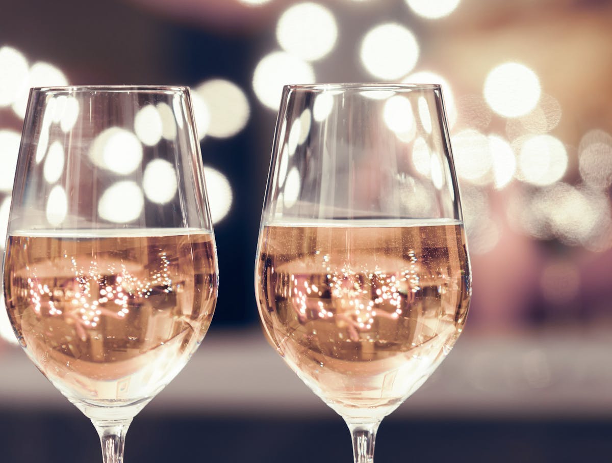 a close up of a wine glass