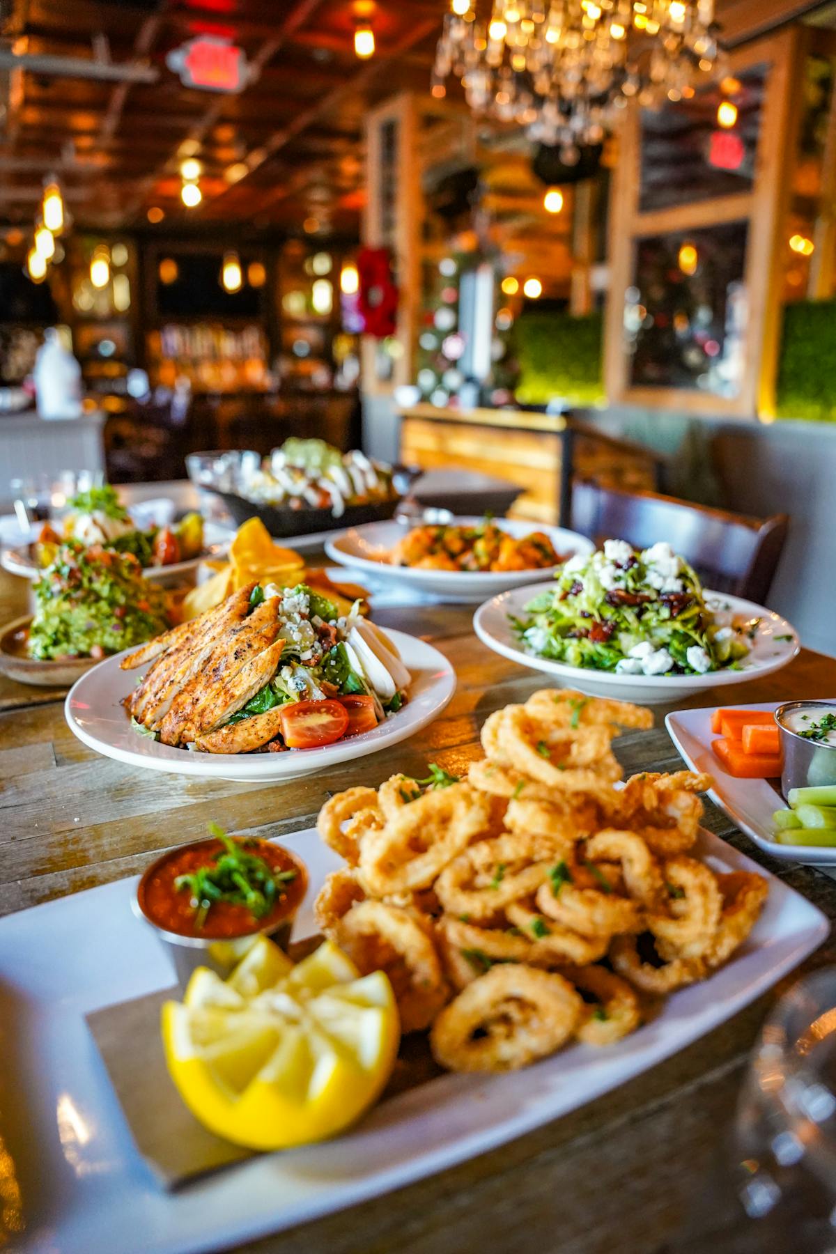 a table full of food