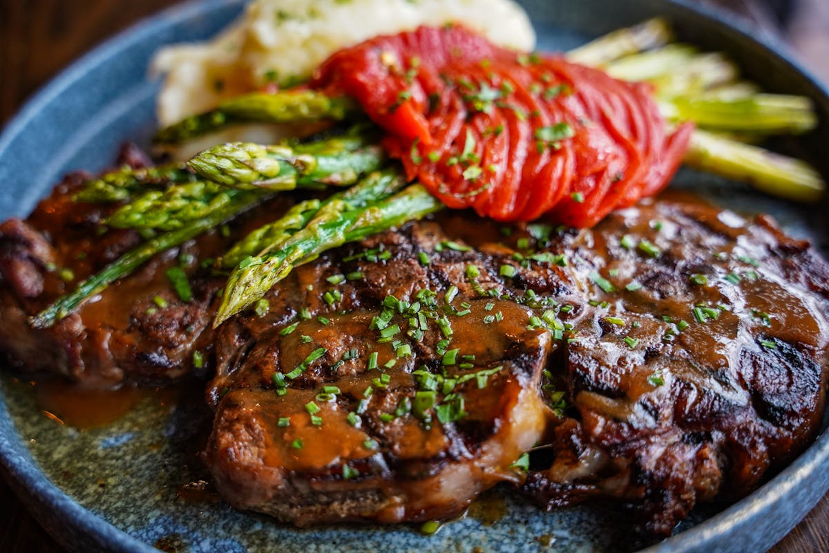 a close up of a plate of food