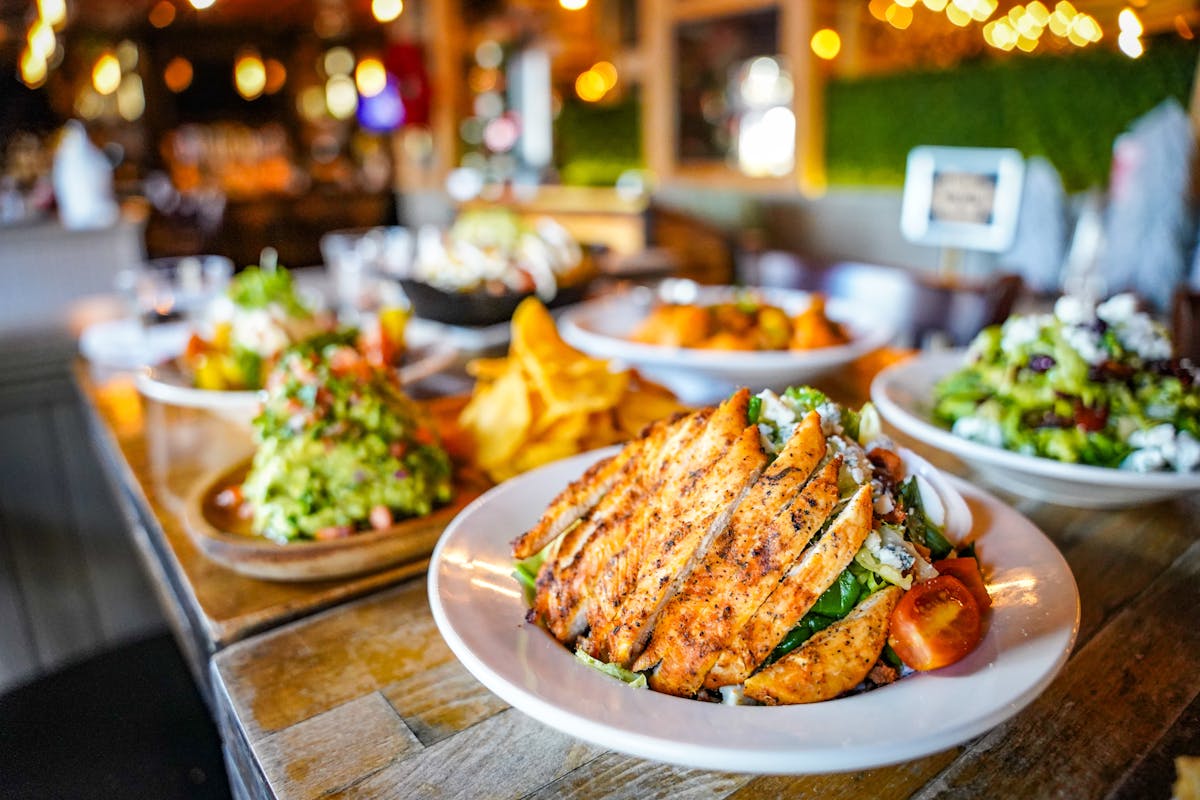 a plate of food on a table