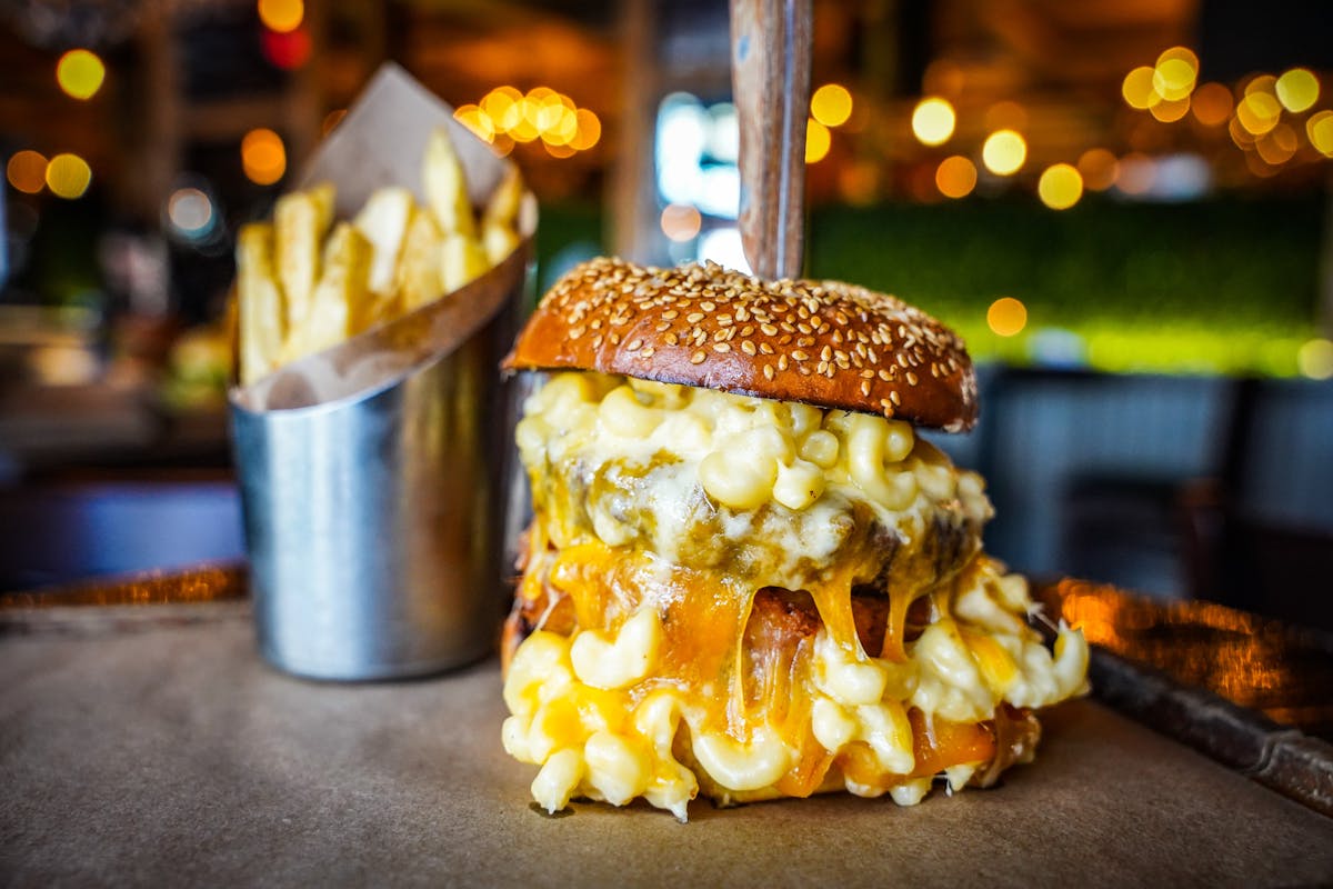 a close up of food on a table