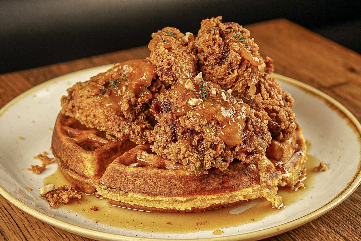 waffle with fried chicken