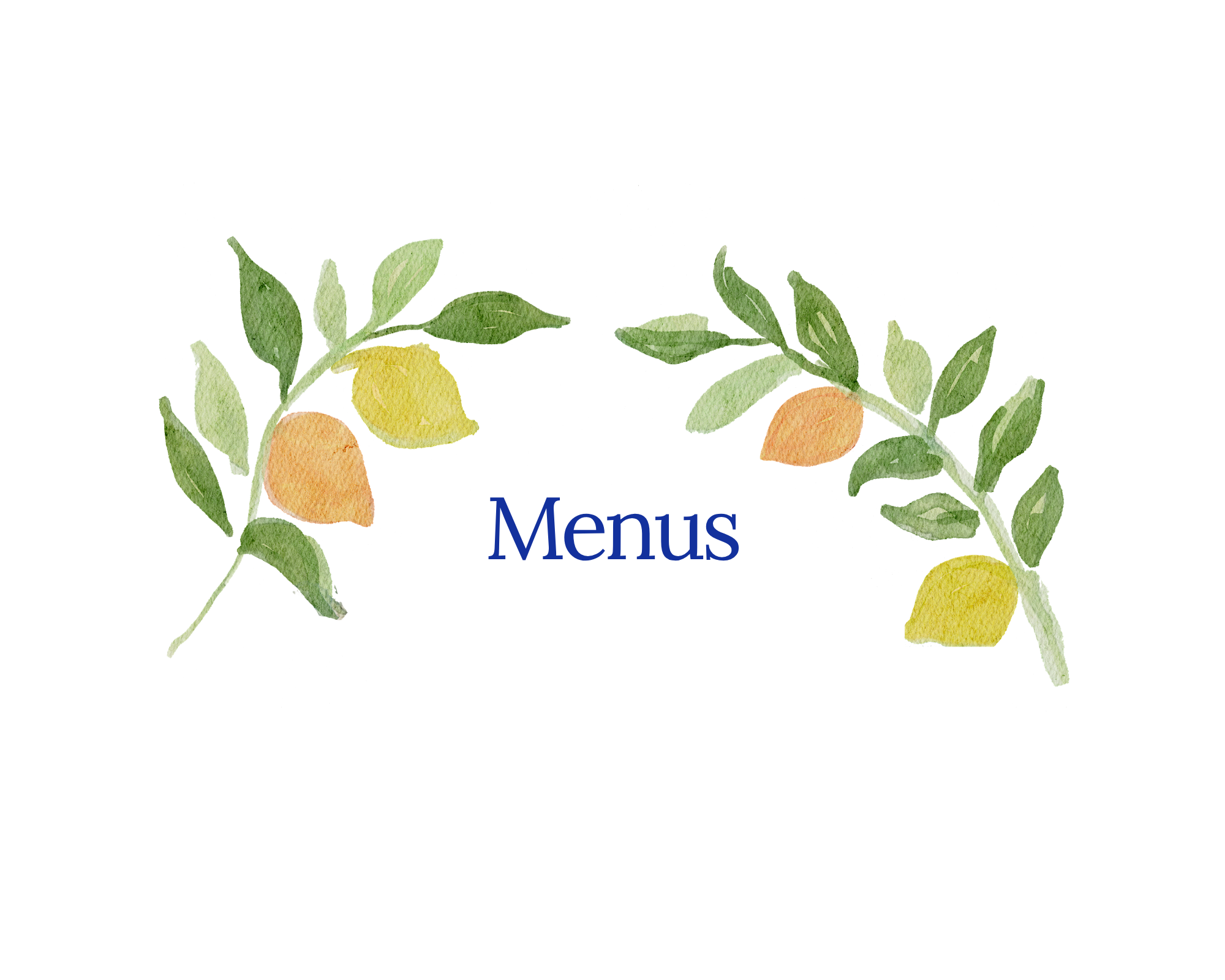 a drawing of lemons and leaves