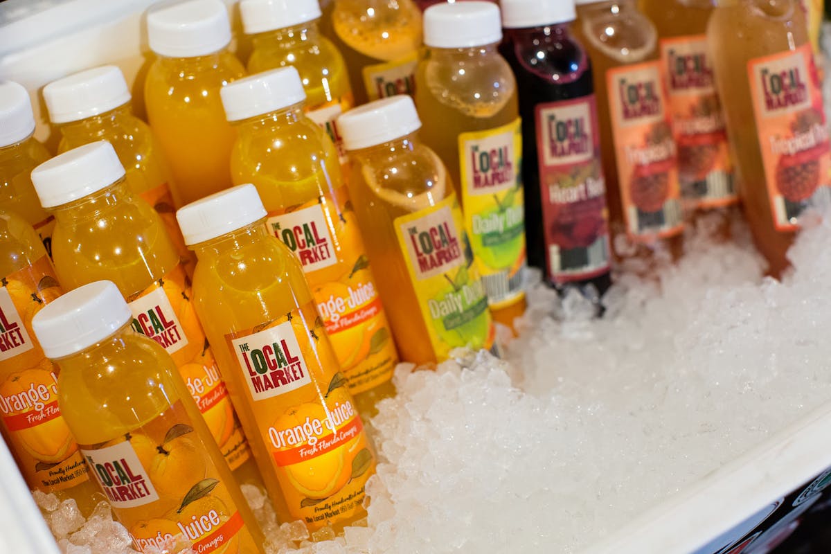 a close up of drinks