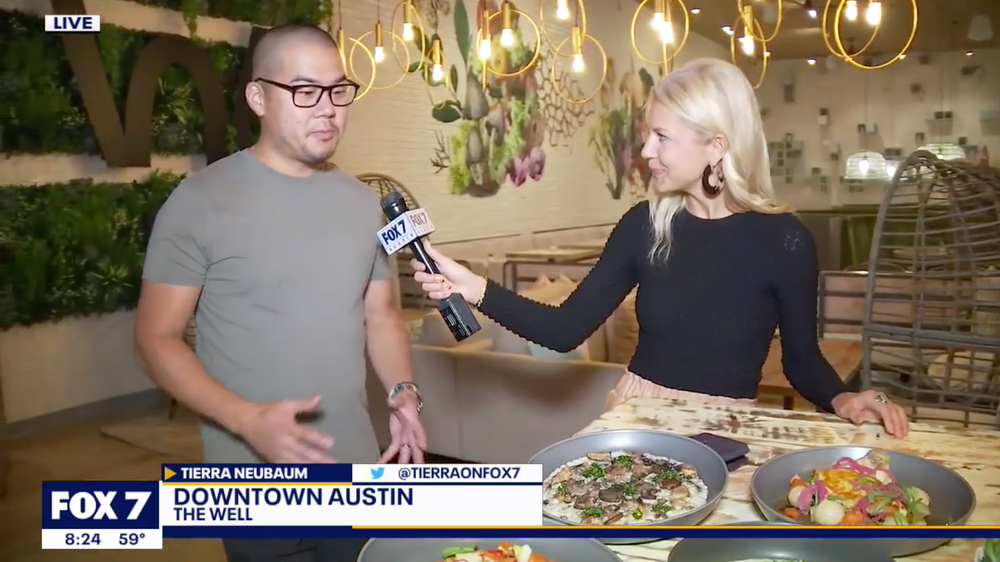 woman interviewing a man