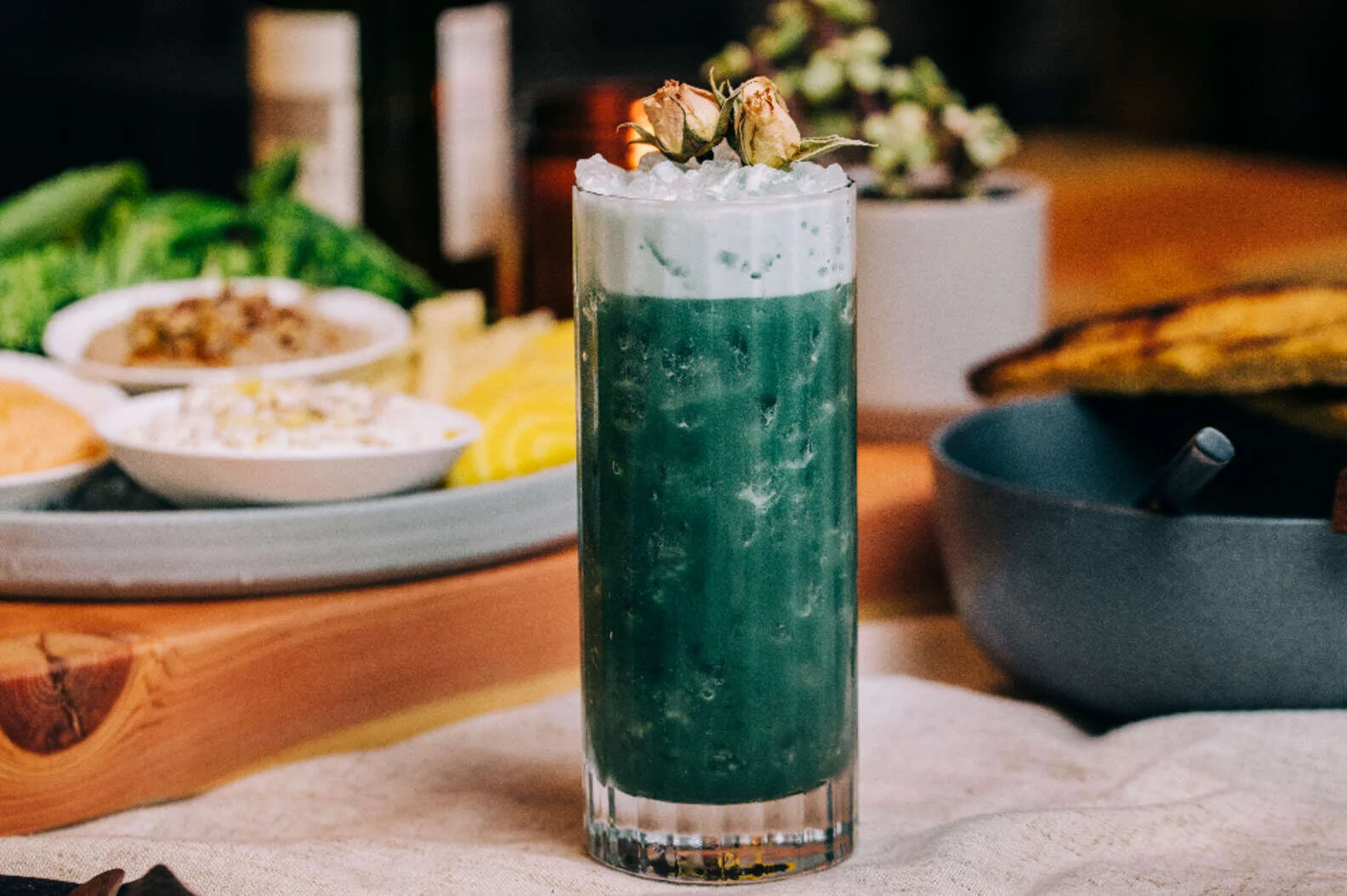 a beverage on a table