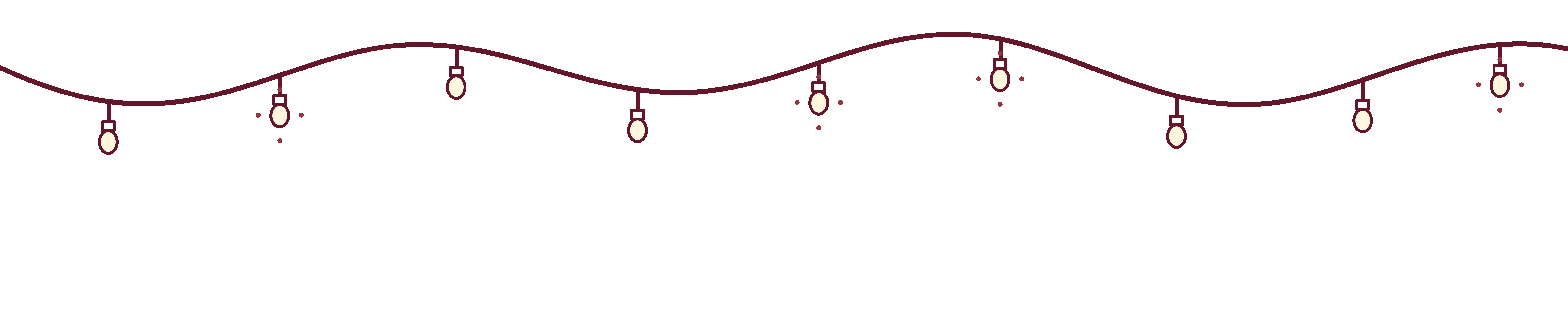 a string of lights on a black background