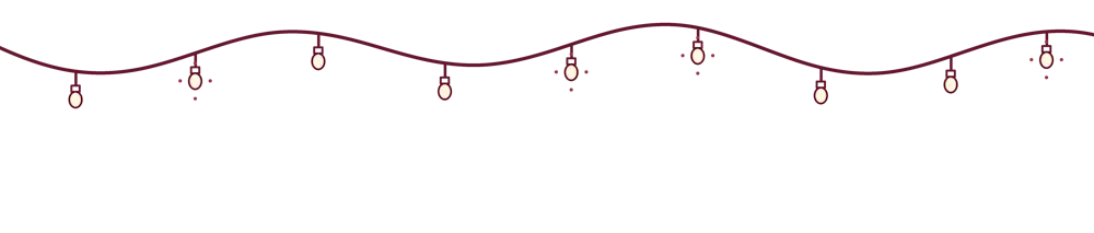 a string of lights on a black background
